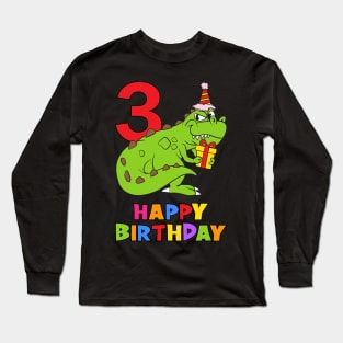 3rd Birthday Party 3 Year Old Three Years Long Sleeve T-Shirt